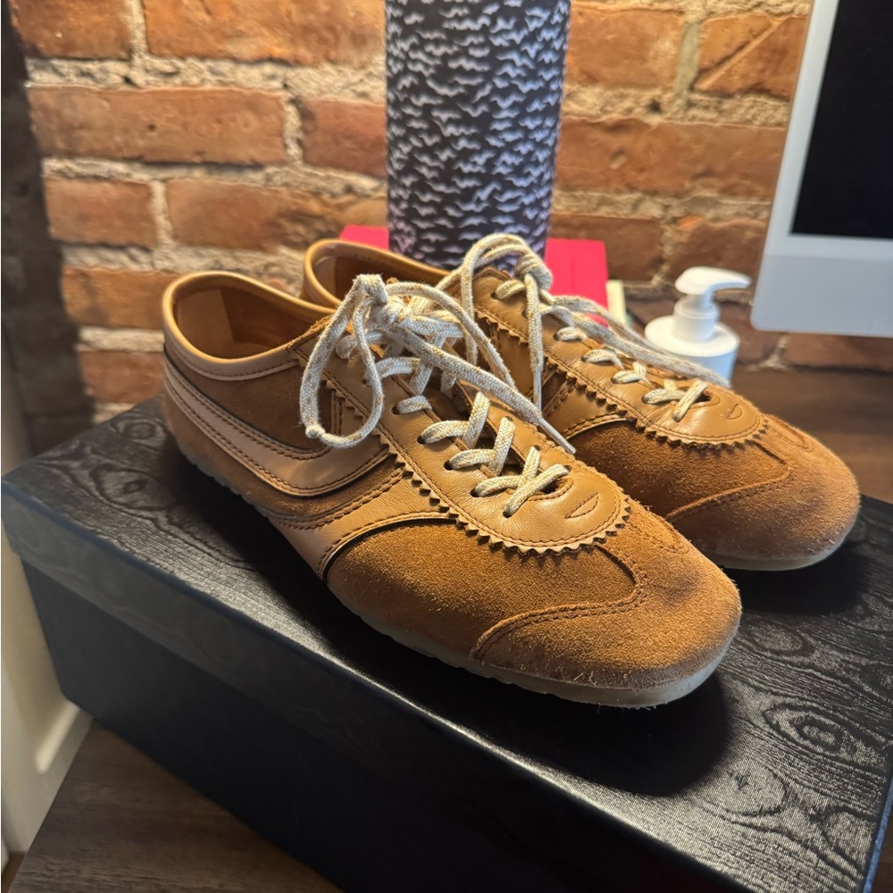Dries van Noten Tan Suede Sneakers